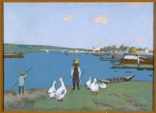 Gardeuse d’oies au bord du Loing = Goose KeeperAlong the LoingAlfred Sisley (French; 1839–1899)late 