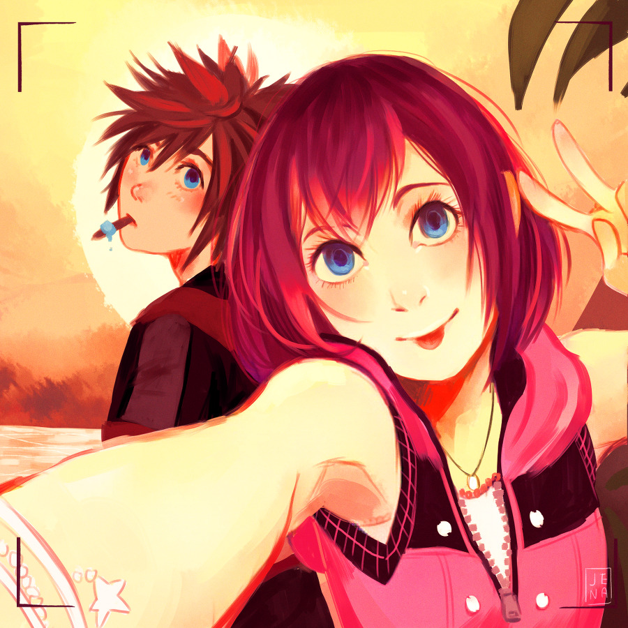 mintycolors:  don’t mind kairi stealing your phone to take selfies of her own