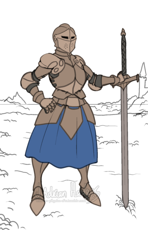 wittless-pilgrim-sfw: heres a cool knight design i did just now, had trouble deciding on a colour sc