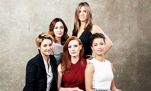 cassianserso: Shailene Woodley, Emily Blunt, Jessica Chastain, Jennifer Aniston and Gugu Mbatha-Raw 