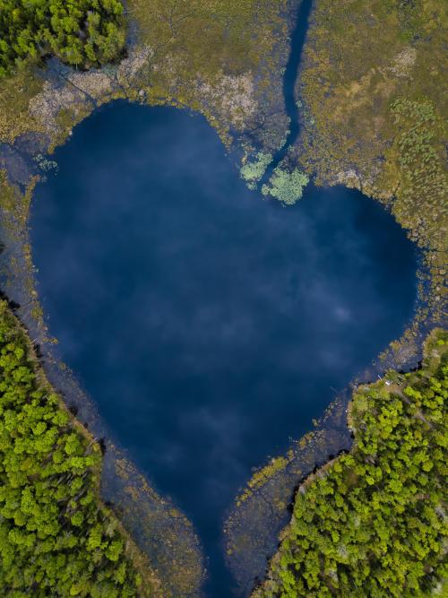 A heart shaped lake in the Adirondack Mountains of Upstate New York. [OC] [3200x2850] - Author: Letmebeginn on reddit #nature#travel#landscape#amazing#beautiful
