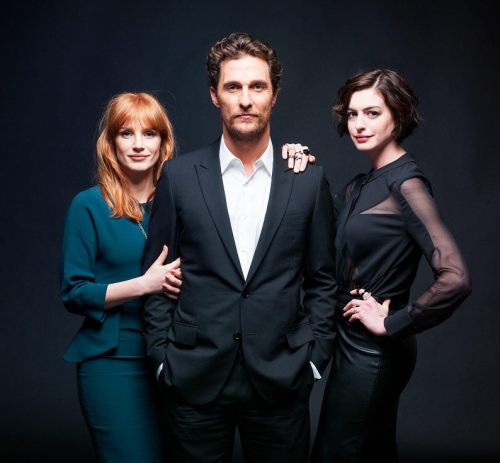 Jessica Chastain, Matthew McConaughey &amp; Anne Hathaway for The New York Times (2014).(via Actors,