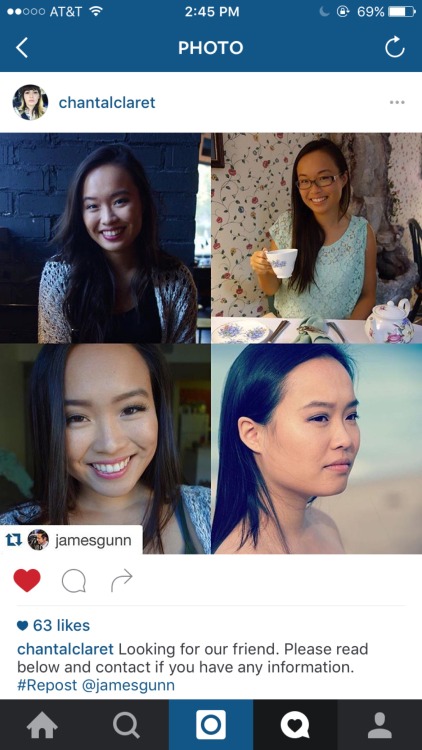 Reblog this people anything helps one of Chantal&rsquo;s dear friends is missing. I know she&