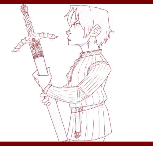 A little sketch I’m working on (or one of a few sketches I guess) of Timbo as a smoll squire. ‘Cause