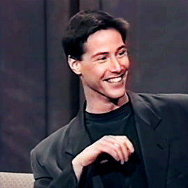 pajamasecrets: pajamasecrets:Some things never change: Keanu’s shy giggle. ♡ The Shy Gigg