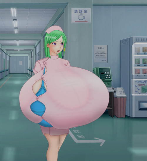 Doctor! I took the wrong pill and my tits grew… enormous! They feel like they’re going to explode… please help me!! Artist: The-Upright-Man on deviantART