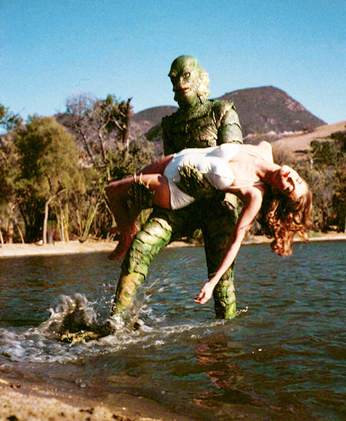 sharontates:On the set of Creature from the Black Lagoon (1954). Photos by Edward Clark