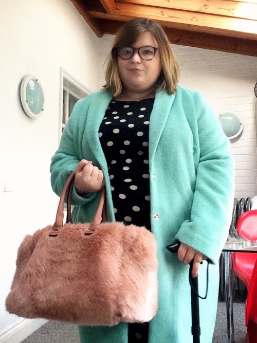pudgebug:  Coat- George at asda  Dress- Dorothy Perkins (a few years ago) Bag- new look via Asos
