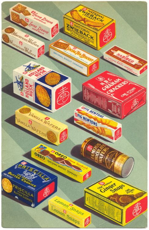 Cookies from 50 Delicious Desserts, 1938. National Biscuit Company. Via Eudaemonius / flickr