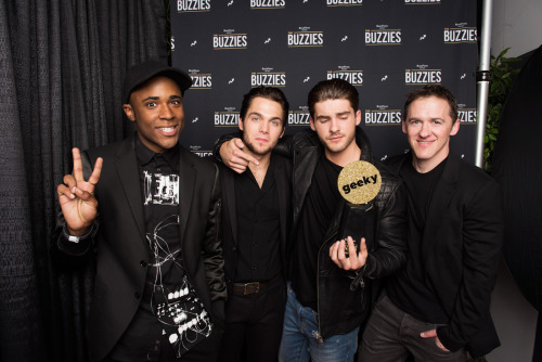 buzzfeedceleb:Khylin Rambo, Dylan Sprayberry, Cody Christian, and Jeff Davis of #TeenWolf accepting 