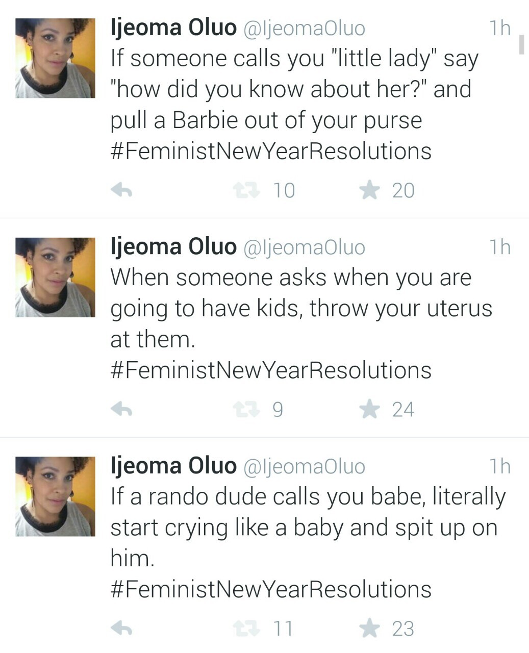 thefemcritique:  elizabethplaid:  herhonestlife:  Feminist New Year Resolutions 