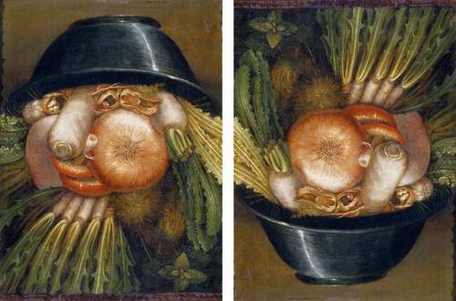 Giuseppe Arcimboldo, The Vegetable Gardener, or Vegetables in a Bowl, (1587-90)