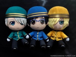 yoimerchandise: YOI x Gift Plush Dolls (Series 2) Original Release Date:December 2017 Featured Characters (4 Total):Viktor, Yuuri, Yuri, Otabek, Phichit Highlights:The second YOI series of Gift’s standard 20 cm/7.8-inch plush dolls feature two different