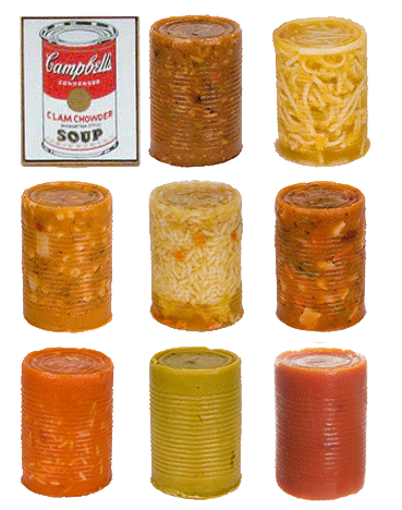 huffingtonpost:  What’s inside of the soups from Andy Warhol’s work in the 1960’s. Check out Lindsey Wohlman’s kickstarter funded art project here.  (Photo Credit: RulingThumb)