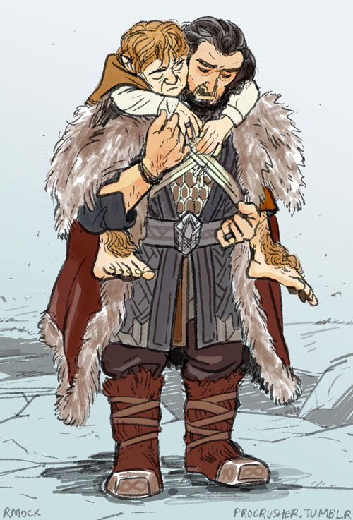 procrusher: from Homesick (at ao3) by @margotkim: Bilbo’s arms were looped around Thorin&