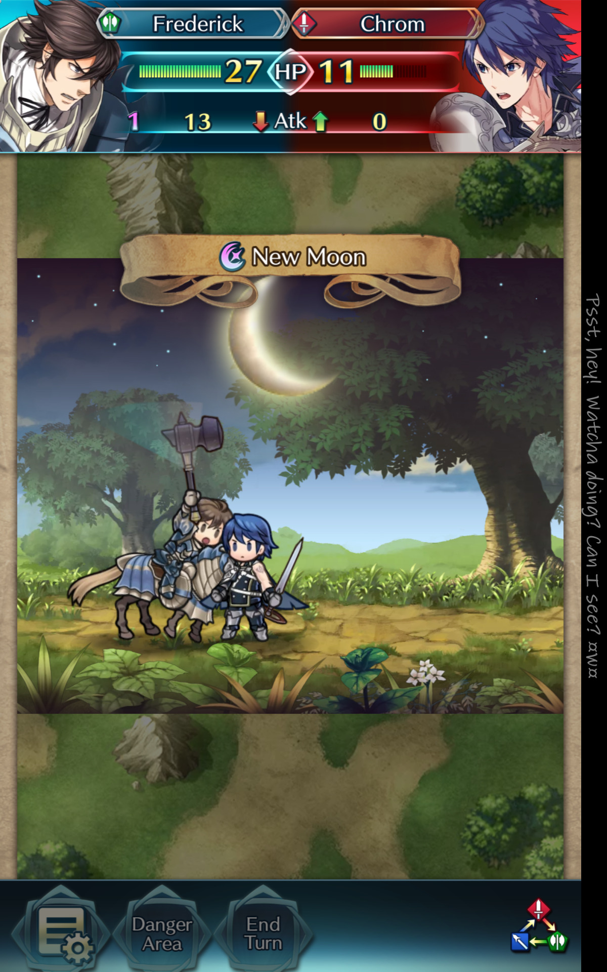 picurious:Frederick’s present to Chrom. A hammer to the dome.