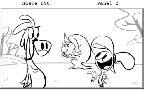 ovarianeruption:  Eddie Trigueros shared the storyboards for The Fremergency Frontact and there happened to have been a few deleted scenes. I’ve got them described when you view the boards but you ought to see the full board he has on his blog. 