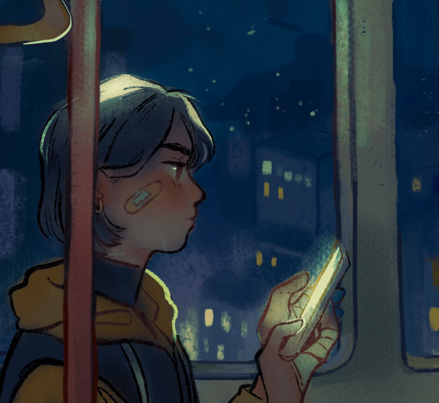 13th-wheel:Late night bus ride with cass 