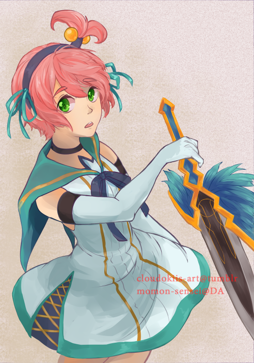 cloudokiis-art:twitter art trade with shinigamiwyvern !!Kannono from Tales of the World RM2