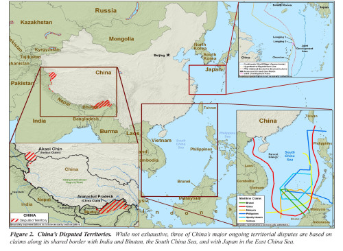 mapsontheweb:China’s disputed territory with India, Bhutan, Malaysia, Philippines, Brunei, Jap