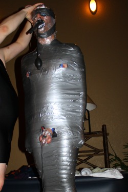 bondagejock:  Mummified with inflatable breathing