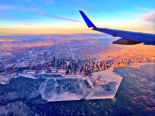 Someone took a photo of Chicago’s recent deep freeze, from above in a plane. Incredible shot