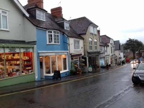 on the high street where I was born, white shop btw and the cathedral of the town I was born 