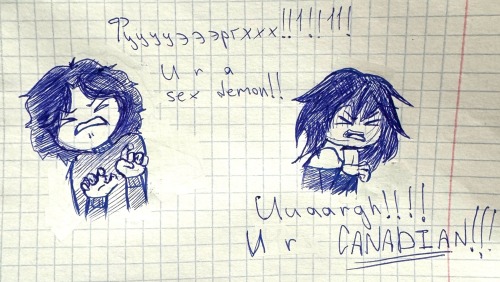 “EEEEEWWWW YOU’RE A SEX DEMON!!1!” “UAAAARGHHHHH YOU’RE CANADIAN!!11!”