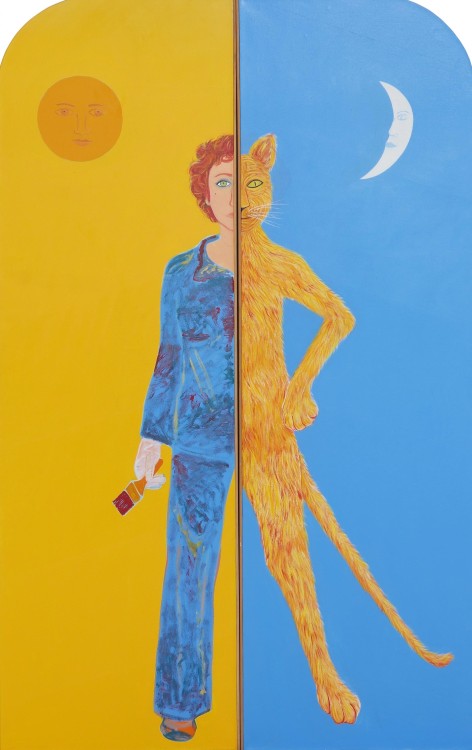 jareckiworld:Joan Brown (1938–1990) — Harmony  (enamel on canvas, 1982)