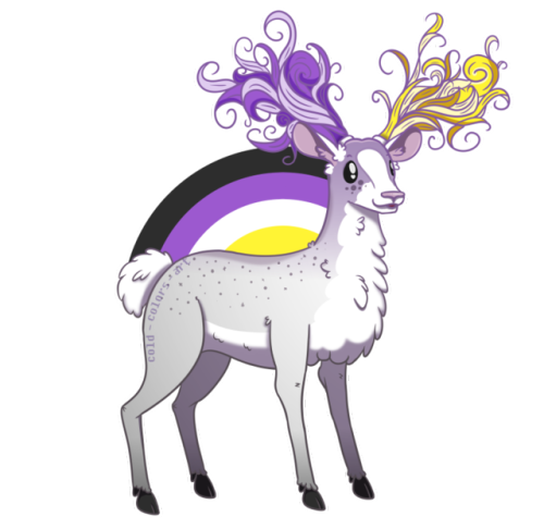 After much deliberation, I present to you: The Enby Deer! :D Fourth Deer of the Queer Deer Herd!Buy 