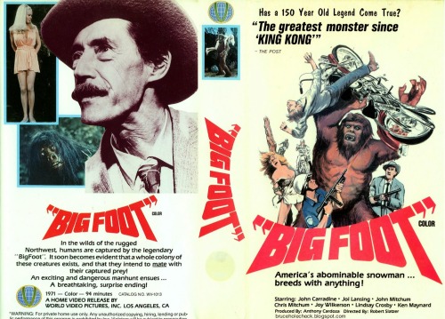 Bigfoot (1970, Robert F. Slatzer) USA Bigfoot kidnaps some women and some bikers decide to go on a r