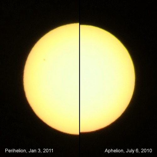 sci-universe:  Happy Perihelion! (January 4) Today the Earth is at perihelion, the point in its oval orbit when it’s closest to the Sun. At that time, Earth passes 1.7% closer than average.Therefore the Sun today looks a tiny bit bigger than usual,
