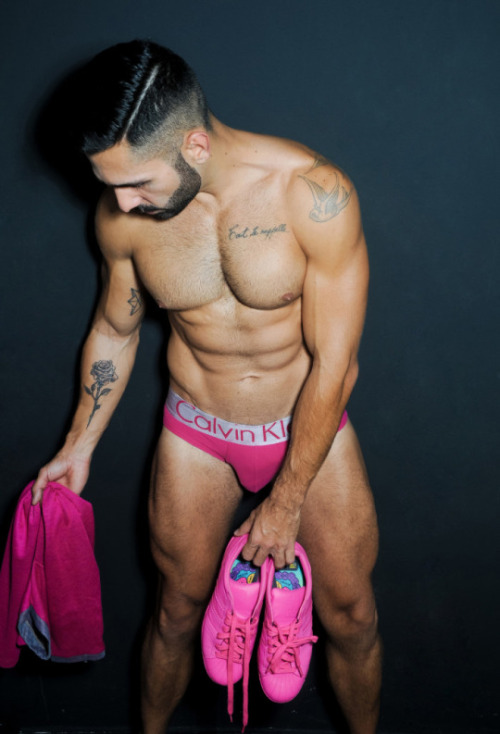 hypnosisneurosis:  He started out a little embarrassed by the pink. After he tried it on though, he found that he loved it. In fact the only thing he loved more than putting pink on, was taking pink off. 