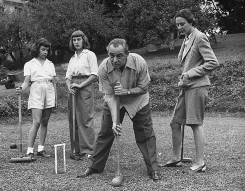 Richard Rodgers playing croquet with his sad family.