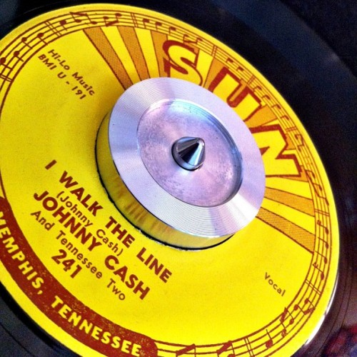 vinylhunt:  “I Walk the Line” b/w “Get Rhythm” #JohnnyCash and the Tennessee Two (Sun 241, 1956) #vinyl #record #single #45 #45rpm #nowplaying #nowspinning #onmyturntable #vinyligclub 