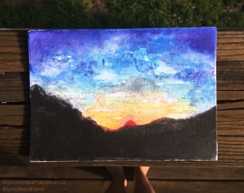 a sunset i painted a few months ago dA version