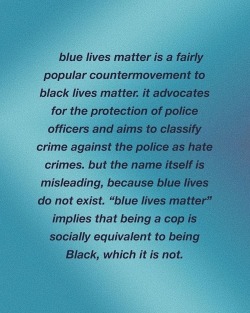 saintsallvatore:ftonews:Blue lives matters is just another way for racist to be racist. Keep your blue lives matters to yourself. Creator • @mattxiv thiiiis