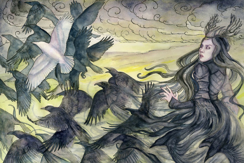 Raven Queenwatercolor, ink, gouache