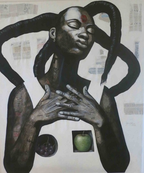 artblackafrica:Nigerian artist Joseph Eze’s (b.1979) portrait series deals with the intersection b