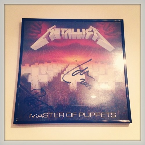 Metallica - Master of Puppets 1986 vinyl autographed by Lars Ulrich and Robert Trujillo finally hang
