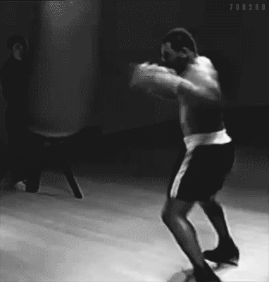 punching-piebs:  livershot:  kickassery:  livershot:  Could it be Joe Frazier ?!  Iron Mike.  dam, he is thick as fuck on this gif… i was wondering if iron mike was that big or if smoking Joe could have had that footwork !  it may seems weird but