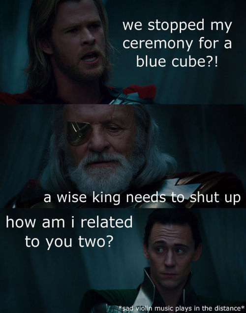 limegreenandloki: thewintersoldiersbutt: Avengers in a nutshell: Thor  **douchebag senses tingl