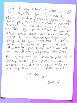 hoebutmadefashion:  taurusqueer:  slaveney:  Britney’s Love Letter to the LGBTQ community🌈  “This is my letter of love to all my LGBTQ fans. Continuously throughout my career, you’ve always been so vocal about what a positive impact I’ve had