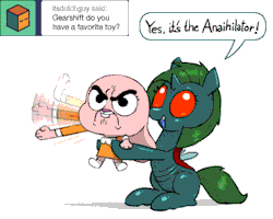 askcoppercog:  She can break anything with her tiny haaaand!  X3!