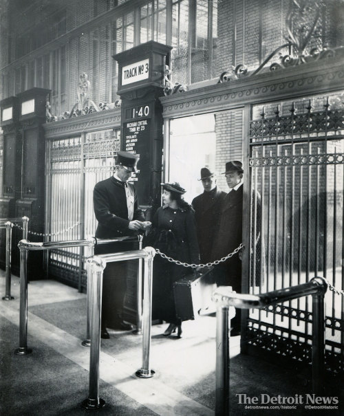 An undated photo of passengers at the Michigan Central depot in Detroit. More historic stories, imag
