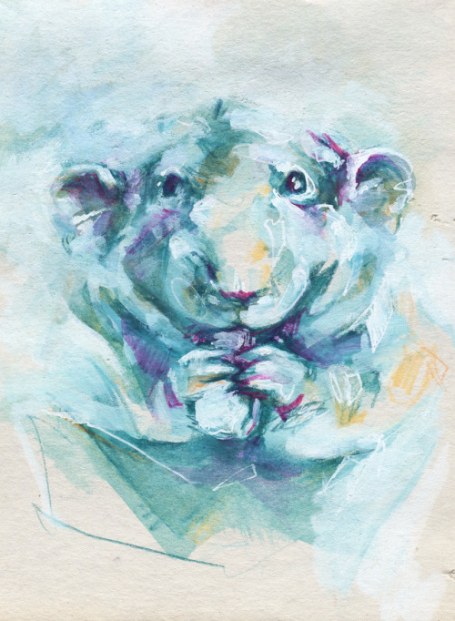 Muffin, mixed media on paperboard Rat sketches! The last one (the blue one) is still available for s