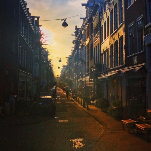 The narrow streets of Jordaan in Amsterdam on a bright, cold and gusty day. Such a great city, alway