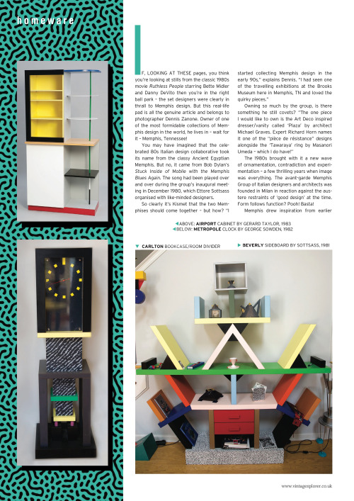 Vintagexplorer Magazine feature on Memphis-Milano design.