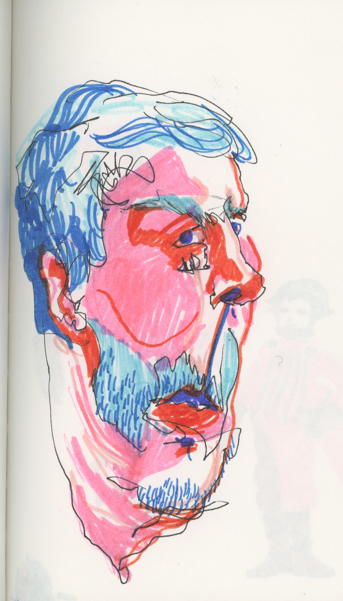 kinkysketch:  Flattering blind left handed renditions of Dan and Nicole. They are