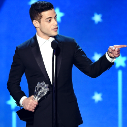 jake-peralta:  Rami Malek accepts Best Actor in a Drama Series award for ‘Mr. Robot’ onstage during the 21st Annual Critics’ Choice Awards (Jaunary 17, 2016) 